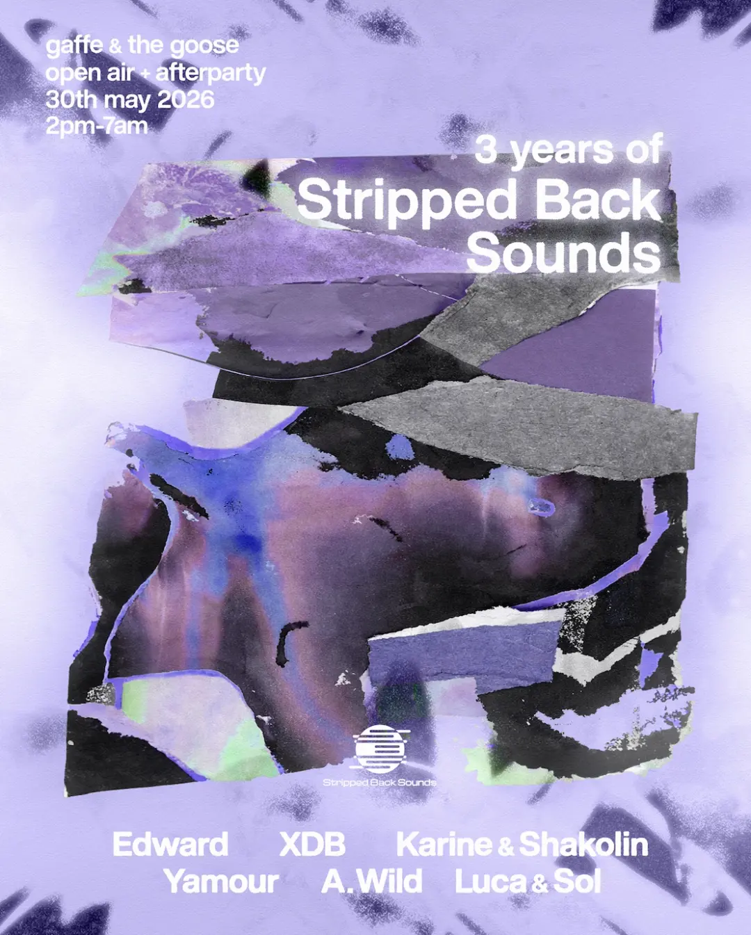 3 Years of Stripped Back Sounds DAY PARTY: XDB, Karine & Shakolin, Yamour 