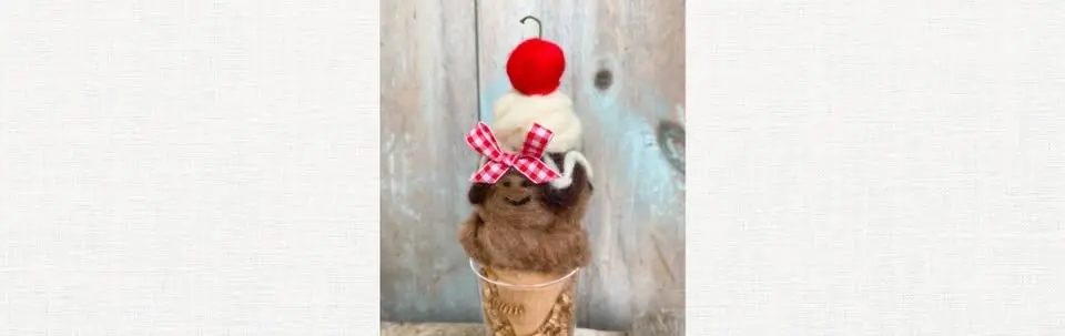 Needle Felted Ice Cream Cone - July 26