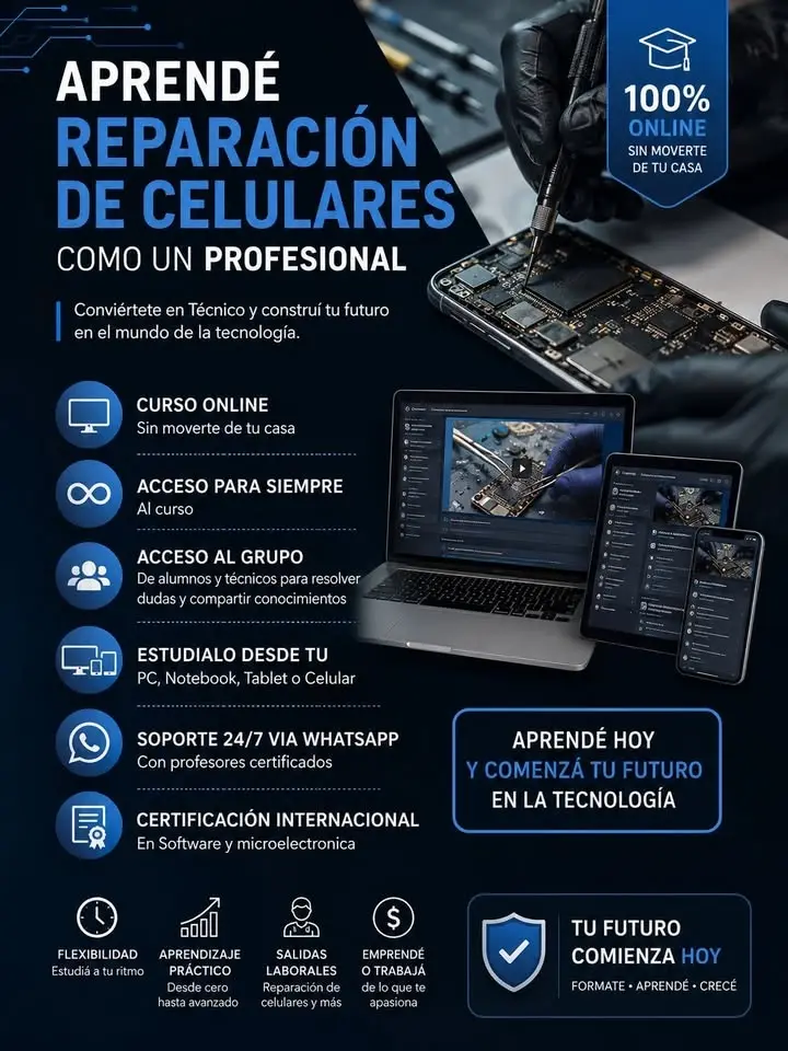Curso de reparación de celulares Virtual 