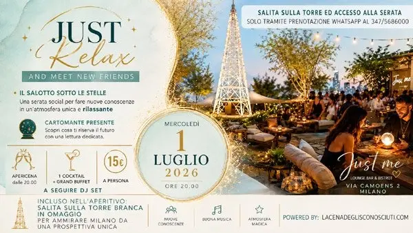 Salita sulla Torre Branca, Apericena e DJset – Mercoledì 1 Luglio al JUST ME