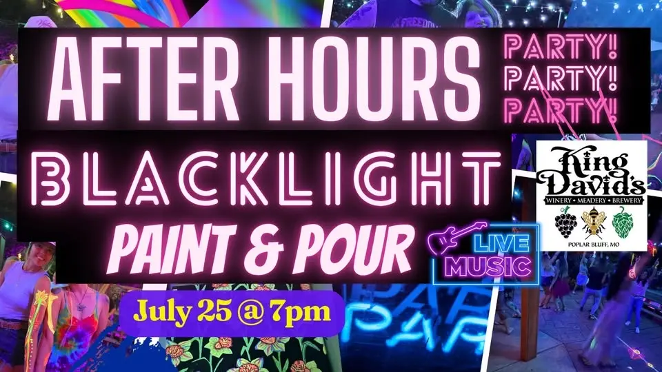 🍷🎨 Blacklight Paint & Pour and After Hours Party! 🎨🍷