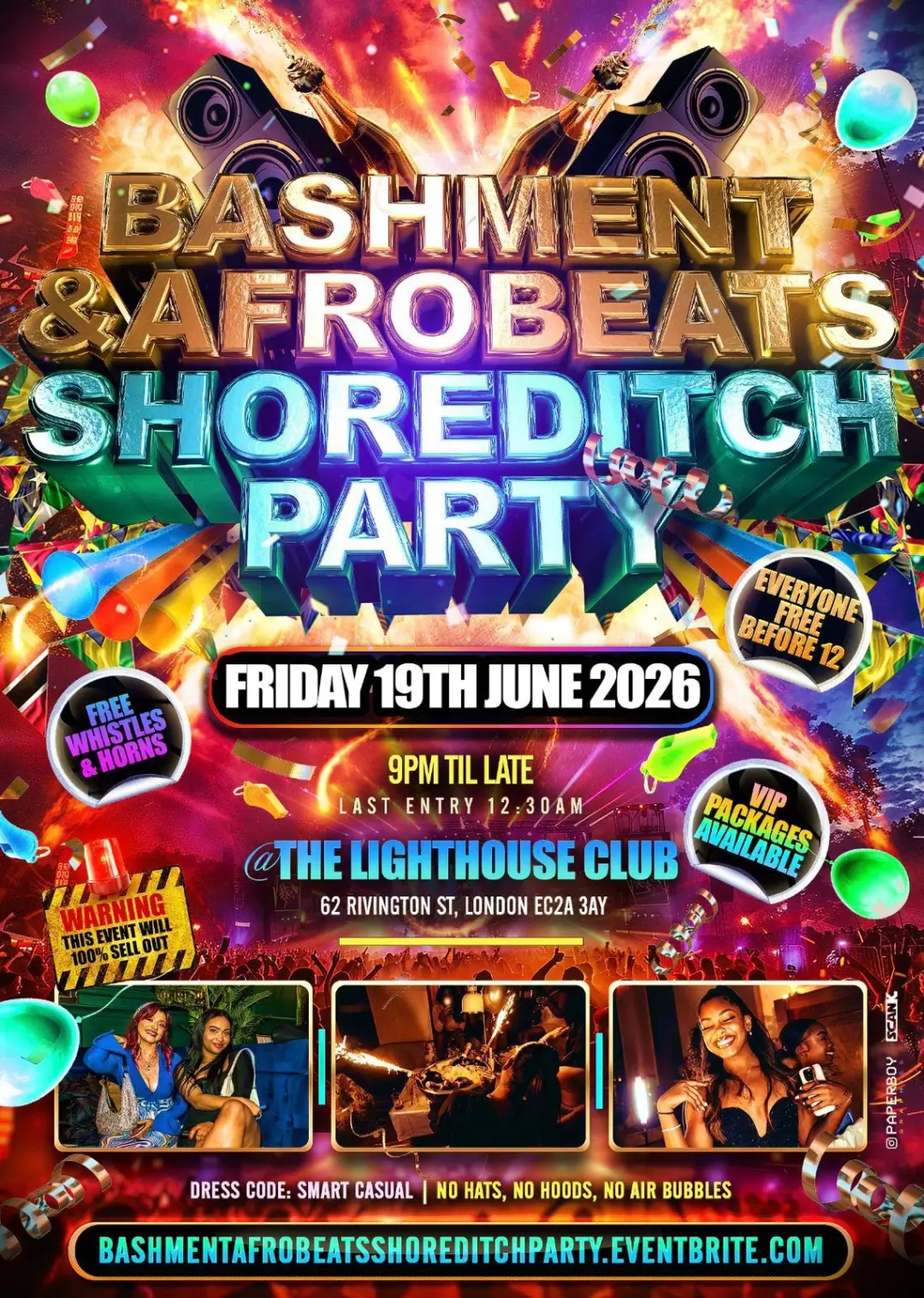 Bashment & Afrobeats Shoreditch Party - Everyone Free Before 12AM