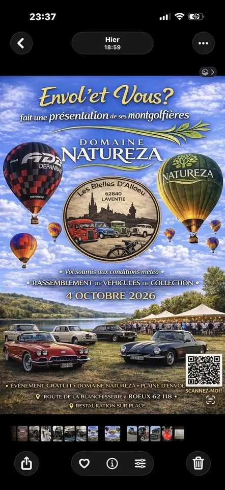 Présentation montgolfières Envol’et vous?et expo voitures anciennes 