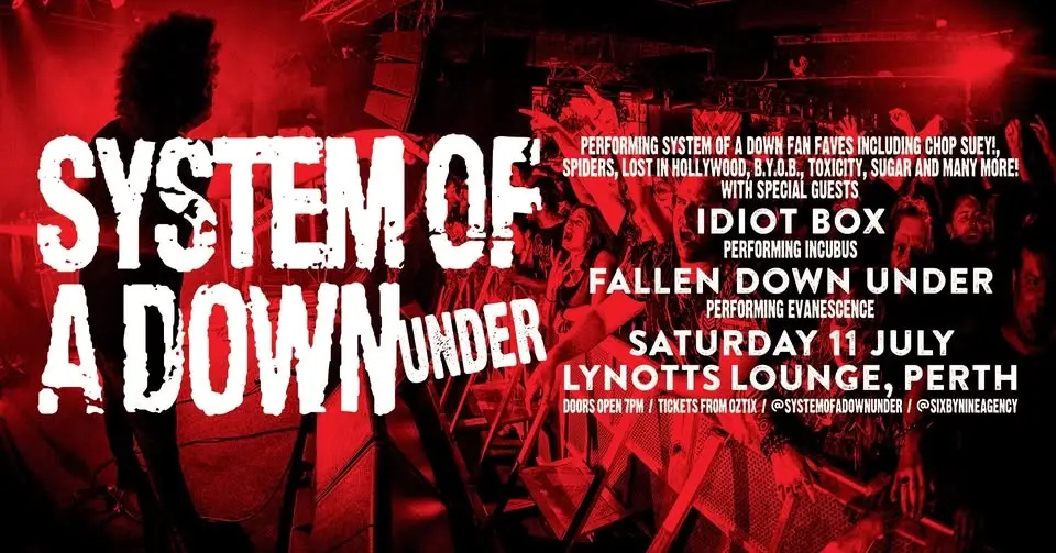 SYSTEM OF A DOWN UNDER | SOAD TRIBUTE | Lynotts Lounge, Perth WA