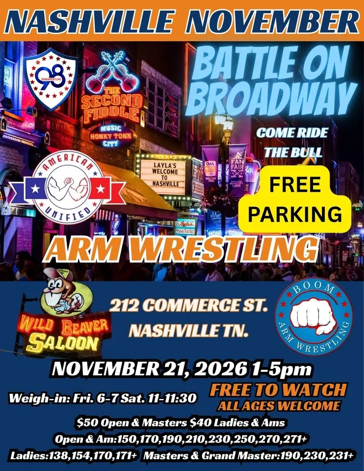 BATTLE ON BROADWAY / BOOM ARMWRESTLING / NASHVILLE NOVEMBER