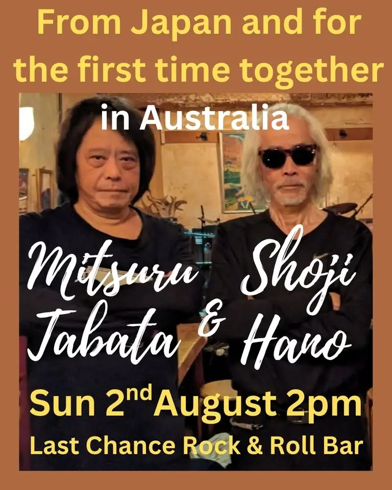 40% Tix sold & moving! MITSURU TABATA/SHOJI HANO Duo (Jpn) ONE MELB SHOW! Sun August 2nd w/MERIDIAN