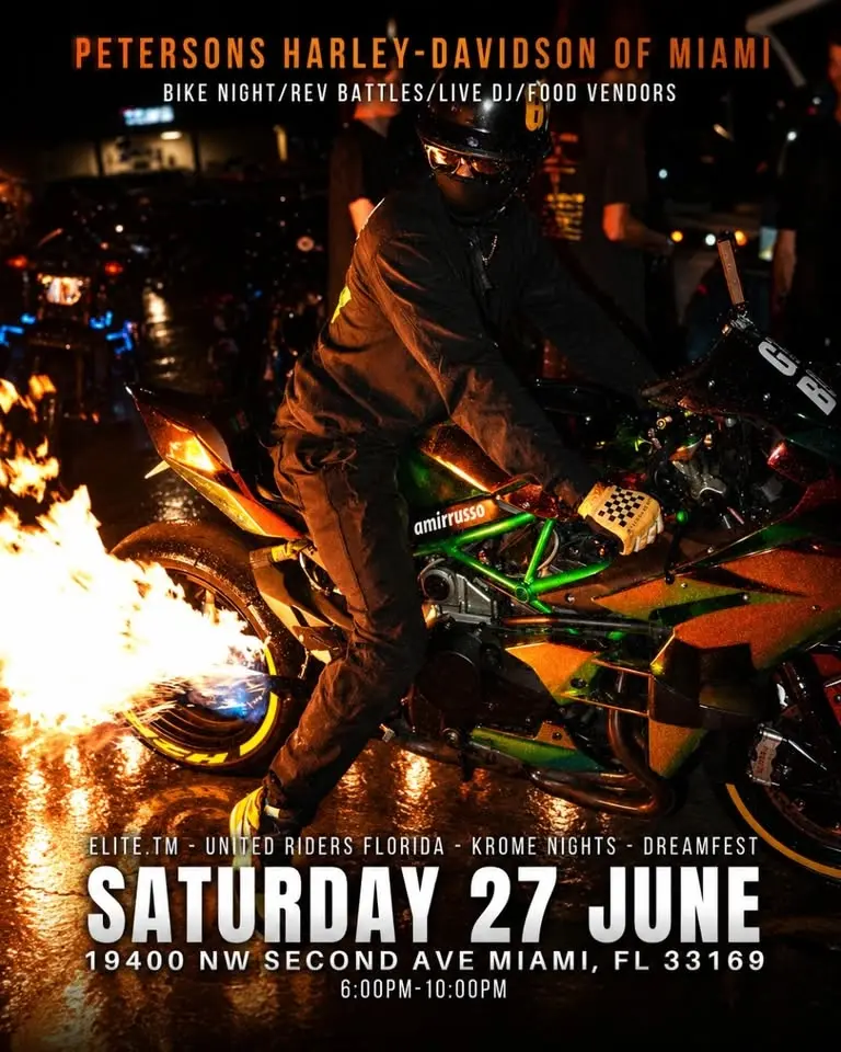 REV BATTLES Bike Night at Peterson's H-D of Miami!