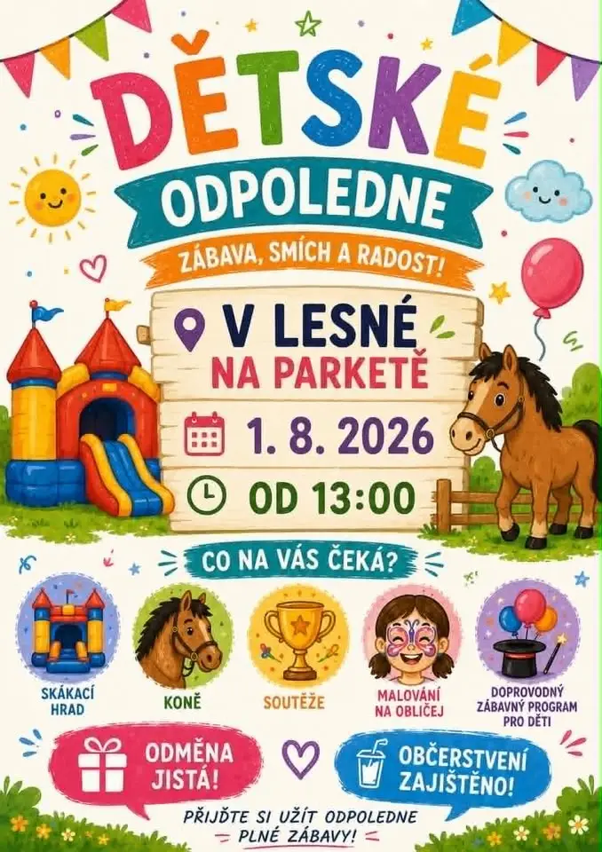 Dětský den (1. 8. 2026) Letní parket Lesná