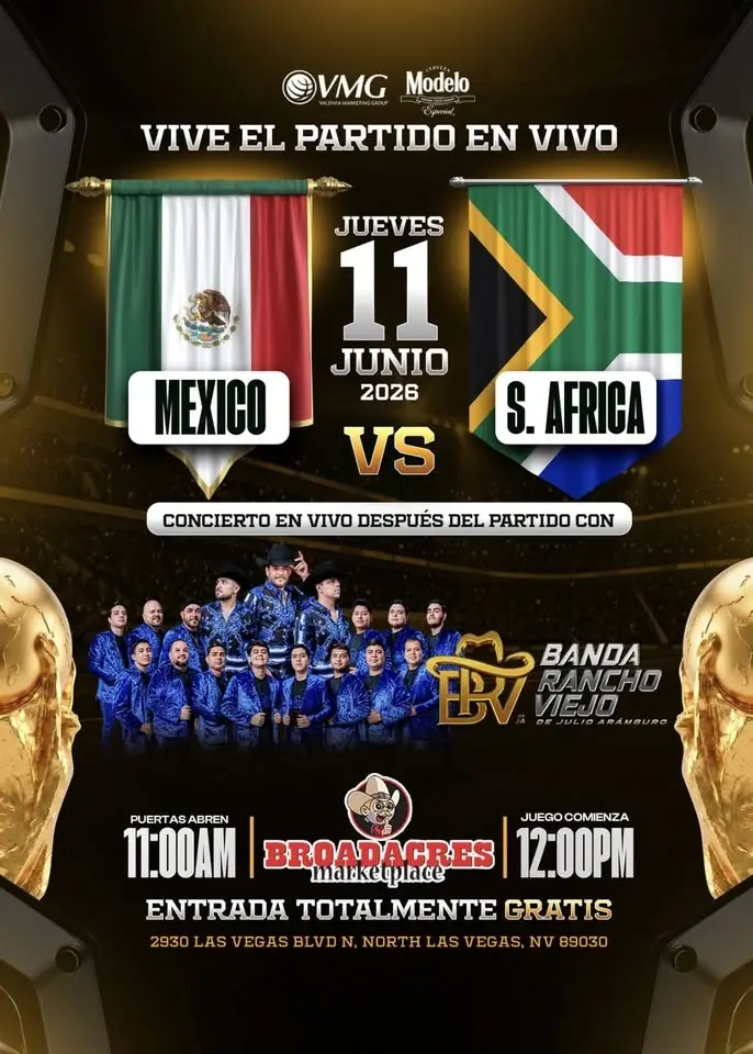 MODELO PRESENTA - 🇲🇽 México vs 🇿🇦 Sudáfrica con conciertazo GRATIS
