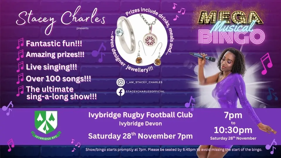 ⭐MEGA⭐ Musical Bingo at Ivybridge RFC (Ivybridge, Devon) - Saturday 28th November 7pm