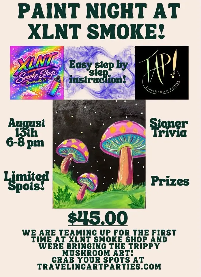 Paint Night at XLNT Smoke! NEW VENUE ALERT!