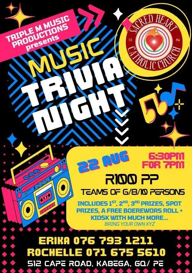 Sacred Heart Catholic Church MUSIC TRIVIA host by Triple M Music Productions