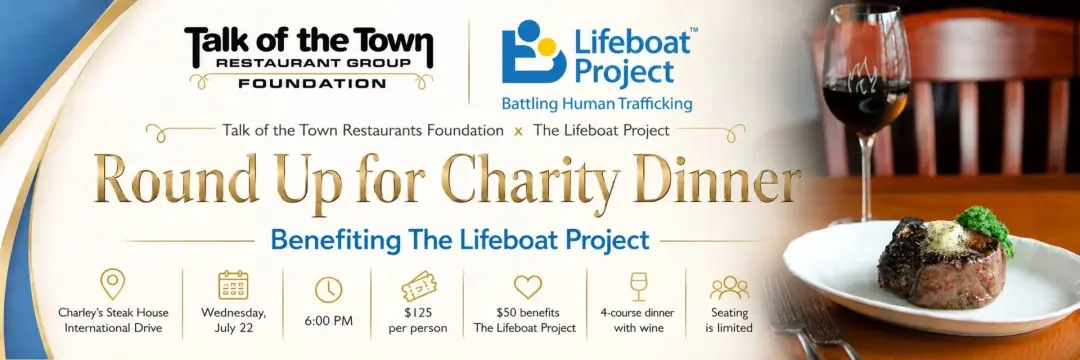 Round Up for Charity Dinner benefiting The Lifeboat Project