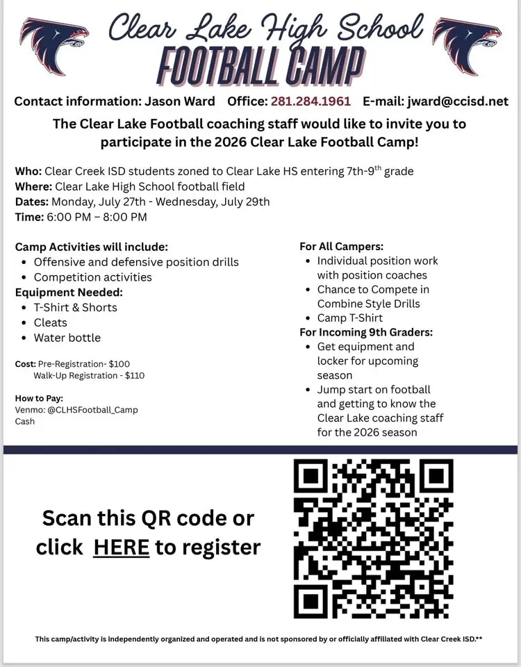 Clear Lake Football Camp