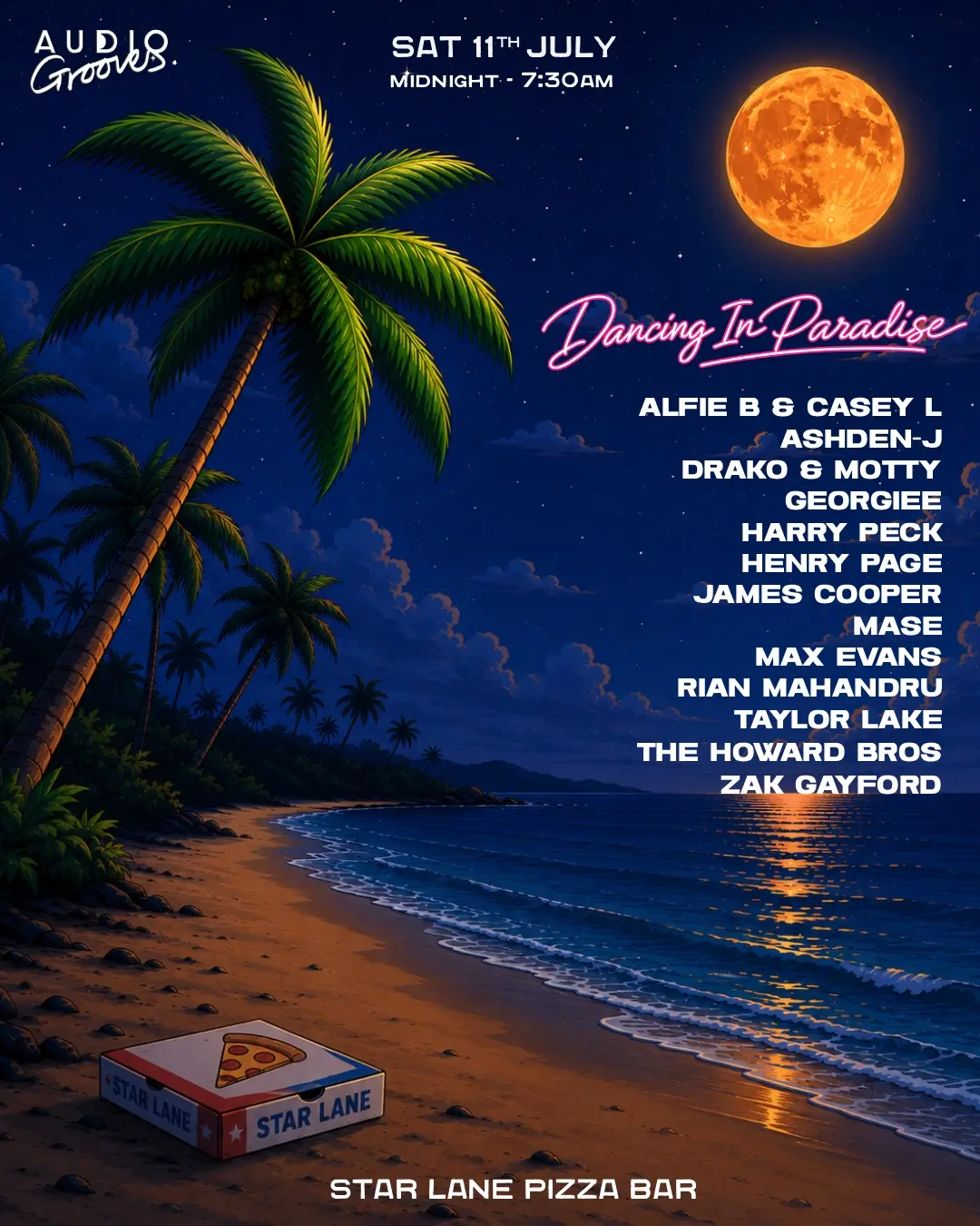 Afters at starlane Pizza Bar : Dancing in Paradise