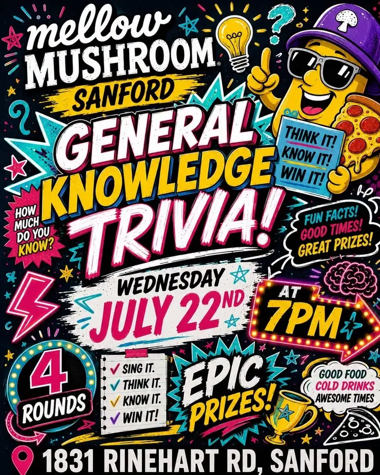 General Knowledge Trivia @ The Mellow Mushroom Sanford