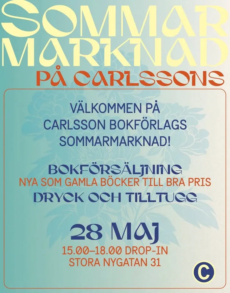 Sommarmarknad på Carlsson Bokförlag 28 maj