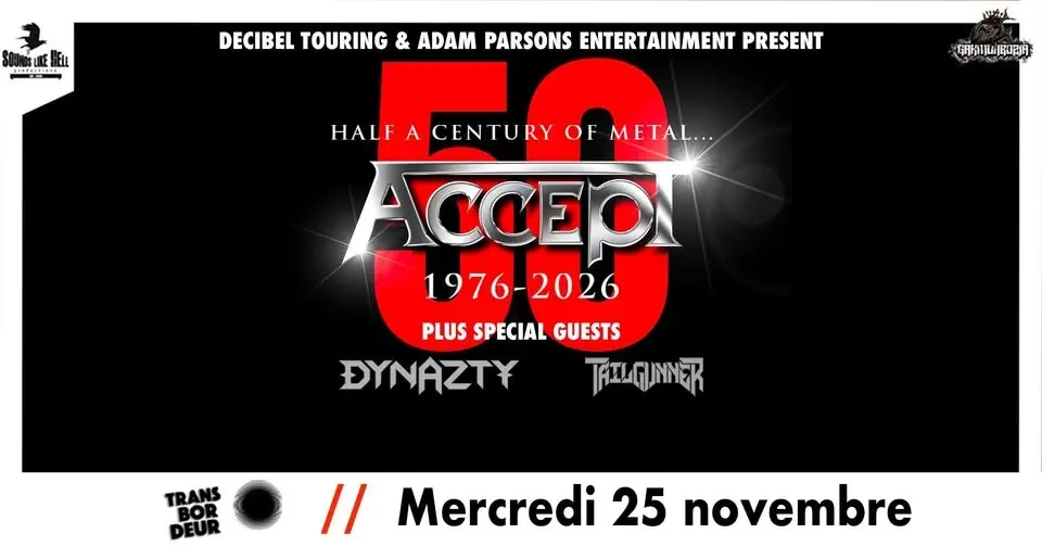 ACCEPT • DYNAZTY • TAILGUNNER au Transbordeur (Lyon)
