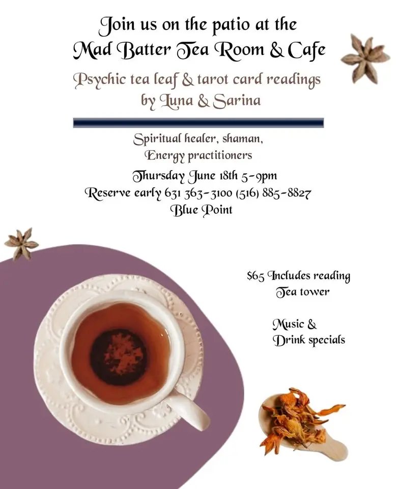 Tea leaf & tarot readings on the patio 