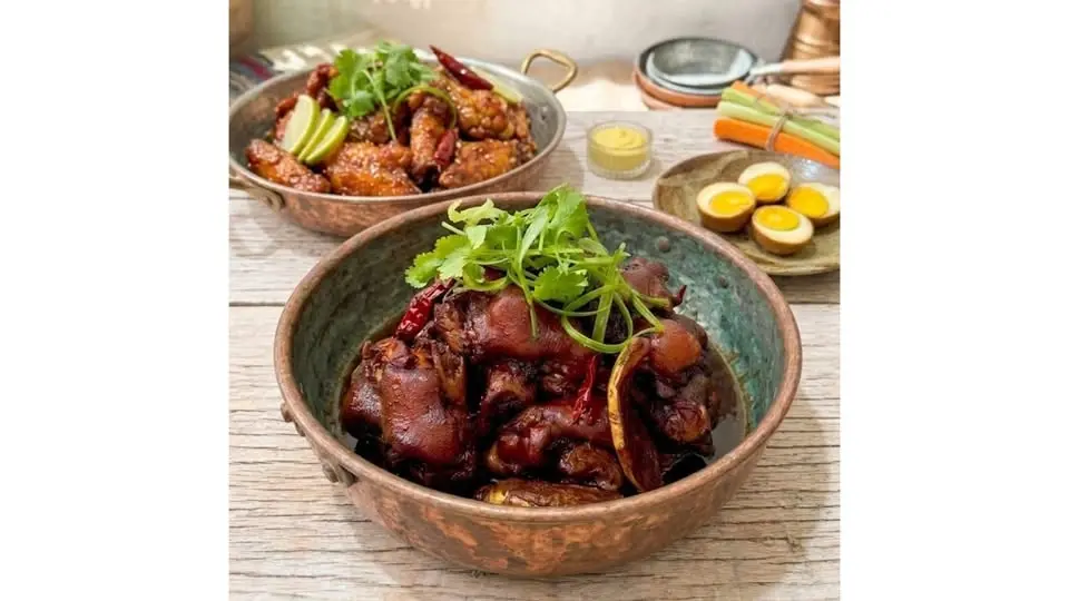 Pig’s Trotter in Black Vinegar & Honey Lemon Sauce Chicken Wing