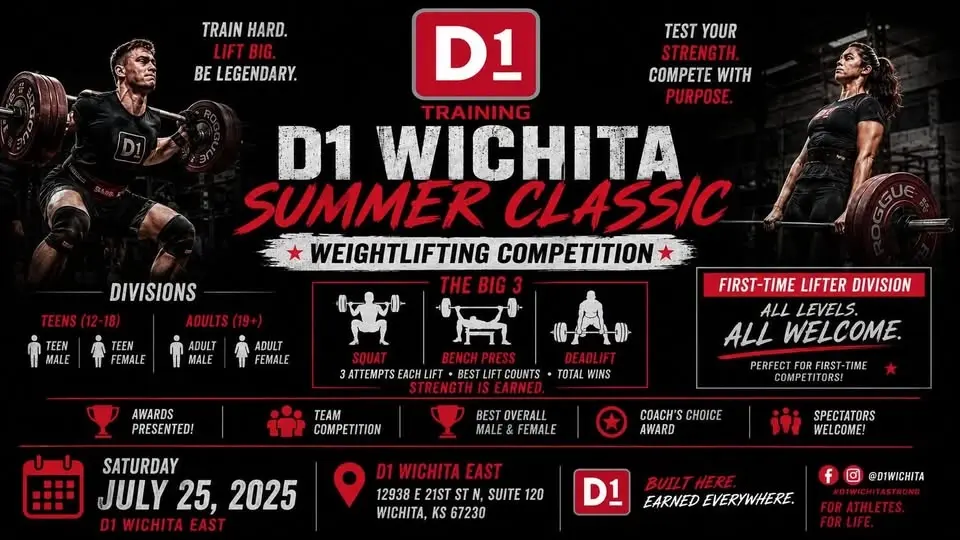 🏆 D1 Wichita Summer Classic – Weightlifting Competition 🏆