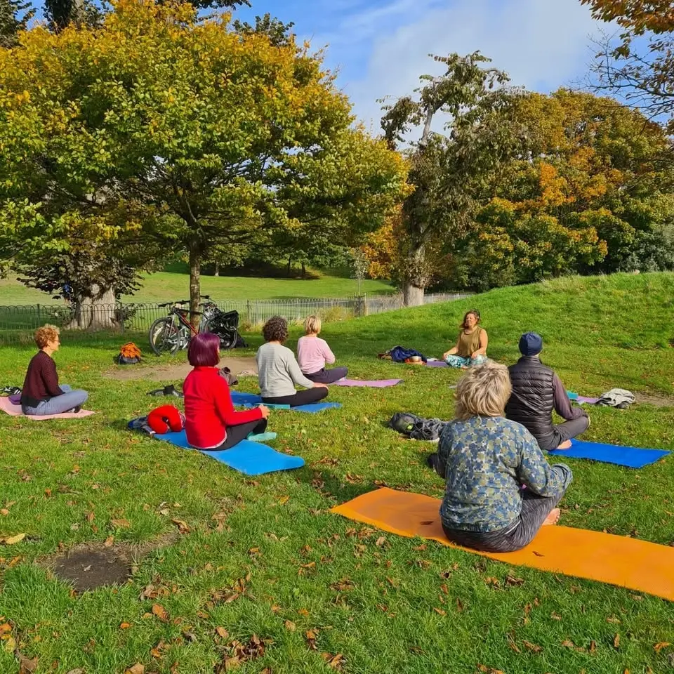 Gentle Outdoor Yoga in Queens Park, Brighton.