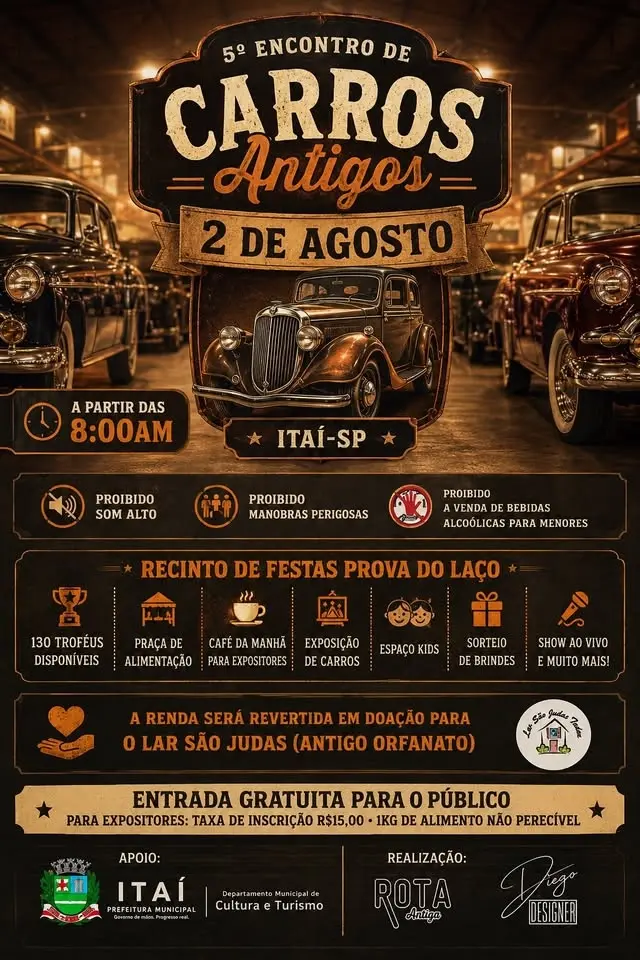 5 Encontro de Carros Antigos em Itaí..SP
