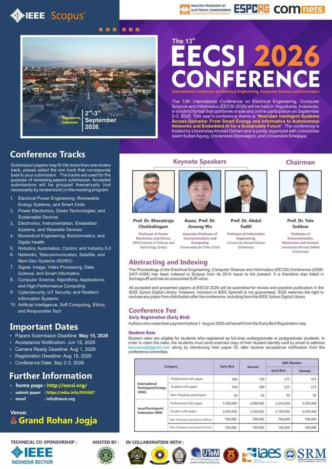 International Conference on Electrical Engineering, Computer Science and Informatics (EECSI)