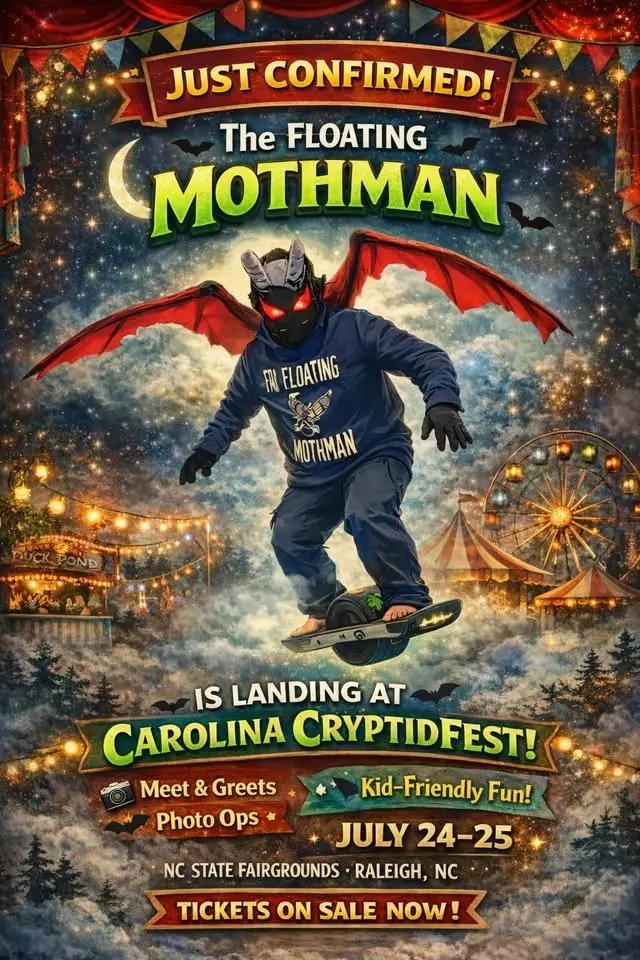 Carolina CryptidFest 2026 - Eventeny/ MEET THE FLOATING MOTHMAN