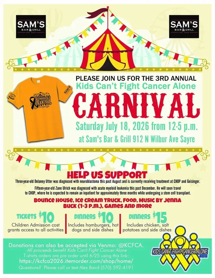 3rd Annual Kids Can’t Fight Cancer Alone Carnival!