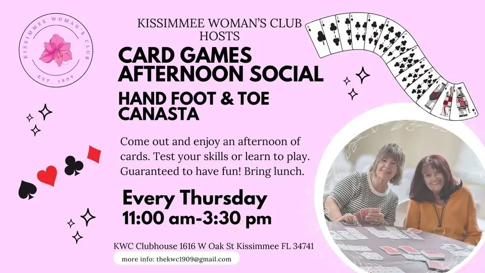 Card Games Afternoon Social - Hand, Foot & Toe at the Kissimmee Woman's Club