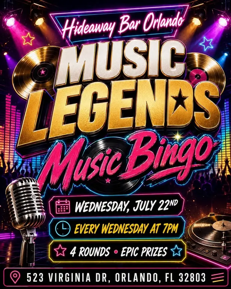 Music Legends Music Bingo @ The Hideaway Bar Orlando
