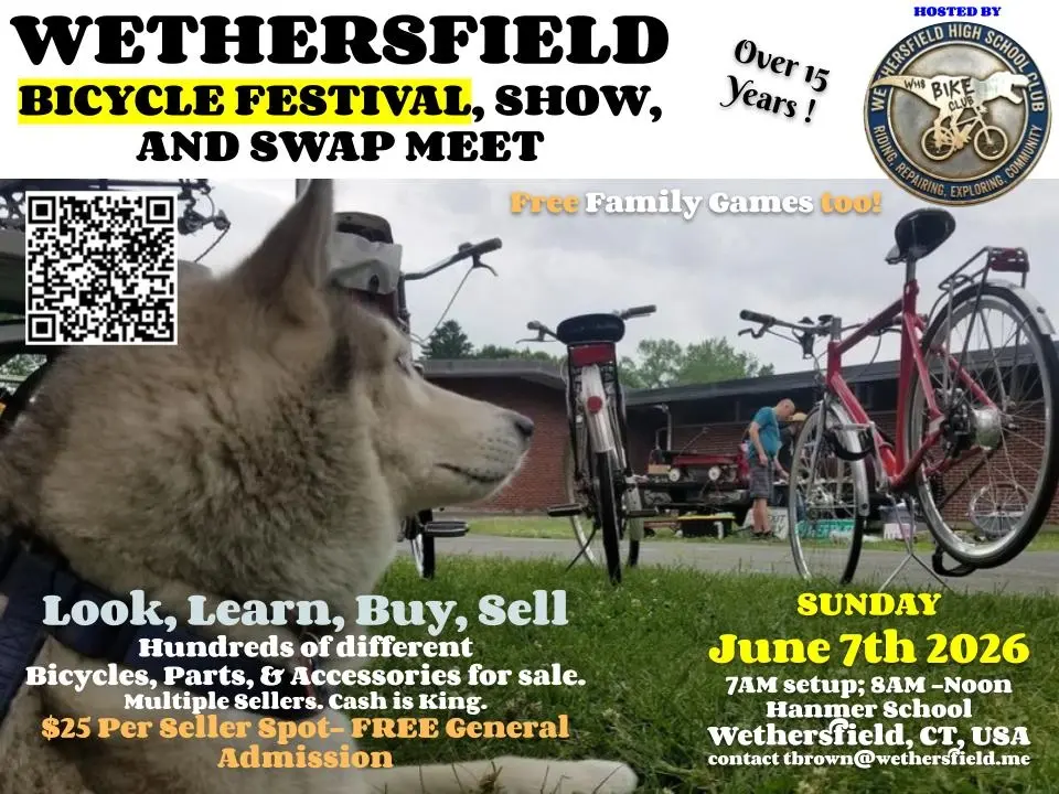 Wethersfield Bicycle Festival, Show, and Swap Meet 2026 - Sunday June 7th