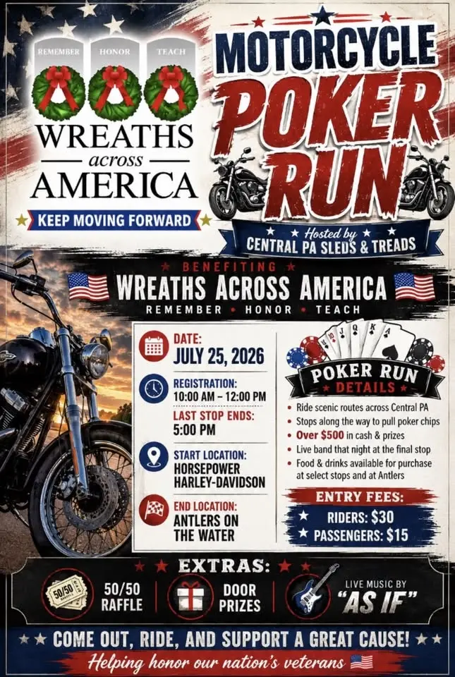 Wreaths across America motorcycle poker run