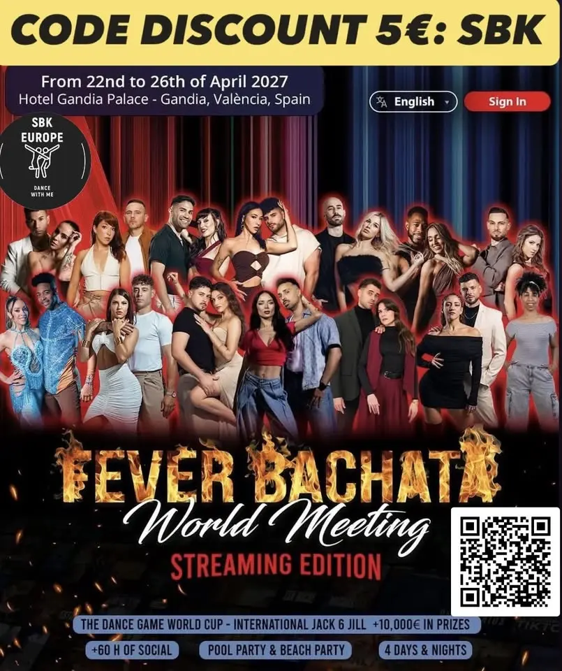 FEVER BACHATA WORLD CONGRESS 2027 (STREAMING)- CÓDIGO DESCUENTO:SBK ➡️ BACHATA⭐️⭐️⭐️