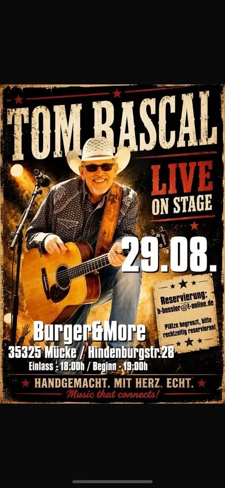 Tom Rascal live im Burger&More, Mücke