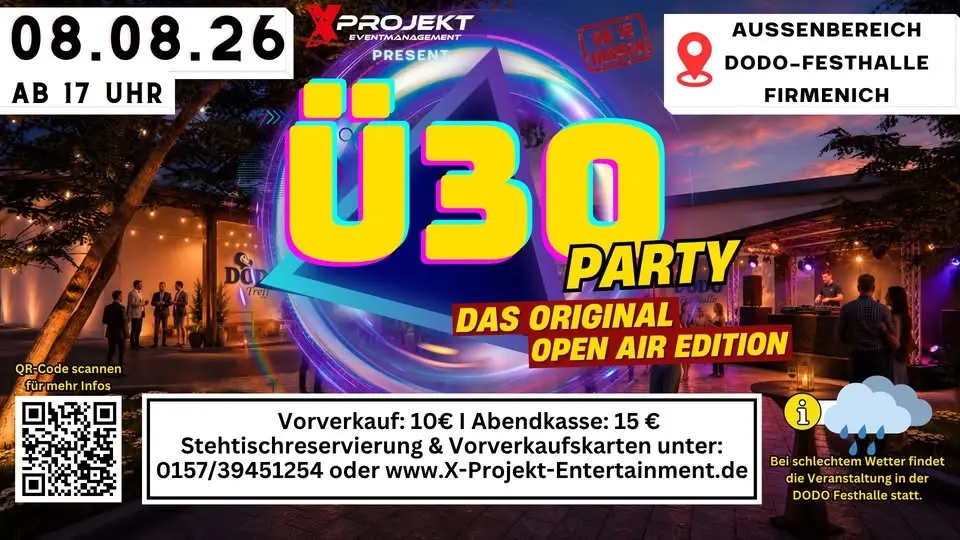 Ü30 - DIE KULT-PARTY – DAS ORIGINAL | OPEN AIR EDITION 