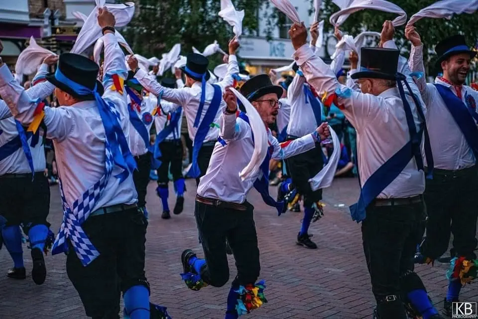 Great Western Morris dances at the first night of Sidmouth Folk Festival