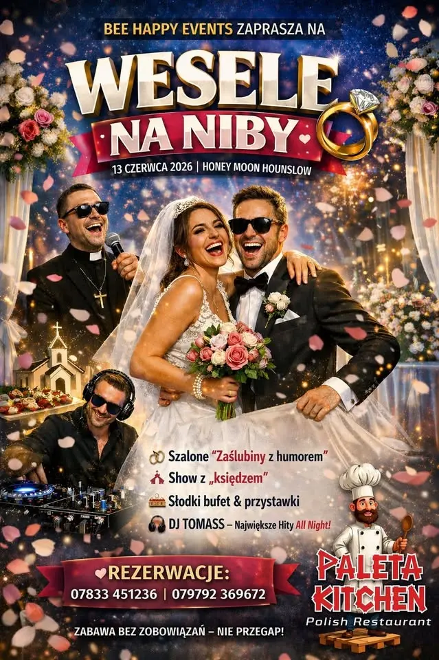 Wesele na niby z Bee Happy Events 13.06 Honey Moon Hounslow 