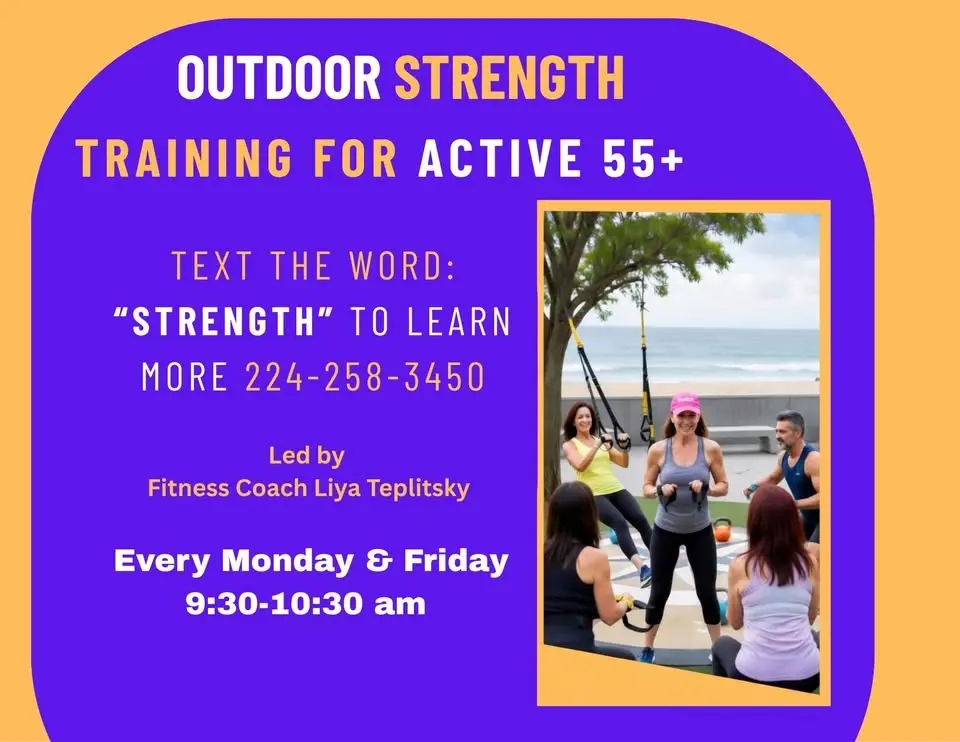 Active 55+ strength training group outdoor 