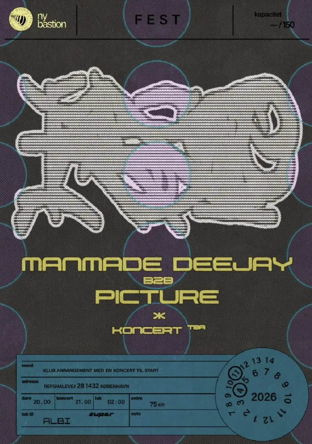 Fest: Manmade Deejay b2b Picture + Koncert // NY BASTION