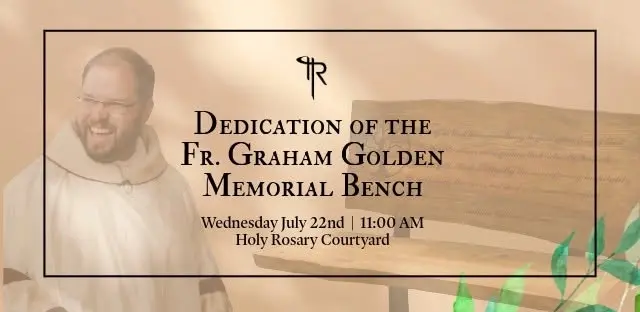 Dedication of the Fr. Graham Golden Memorial Bench
