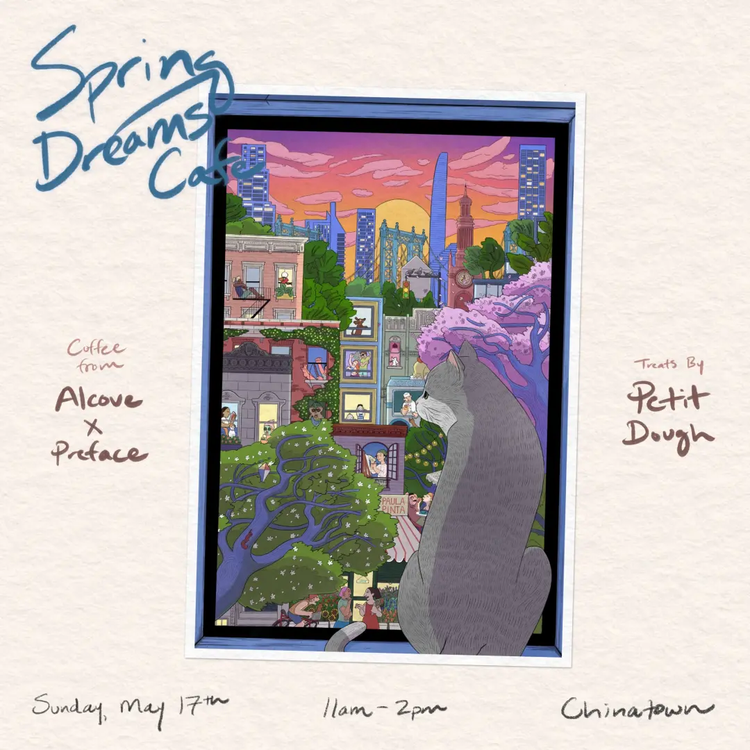 spring dreams cafe ❇︎ coffee releases by alcove x preface & pastries from petit dough
