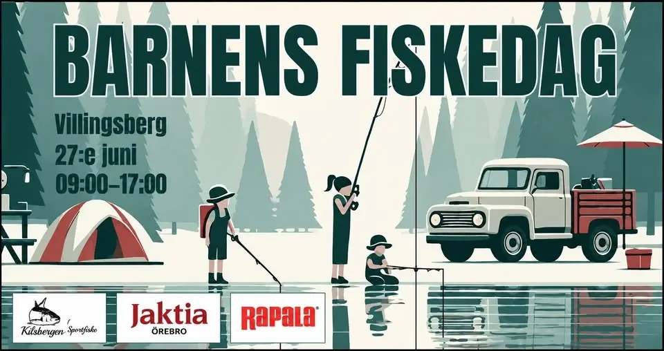 Barnens fiskedag 27/6 kl. 09-17 vid Orrtjärn! Gratis för barn upp till 15 år som kan fiska själv.