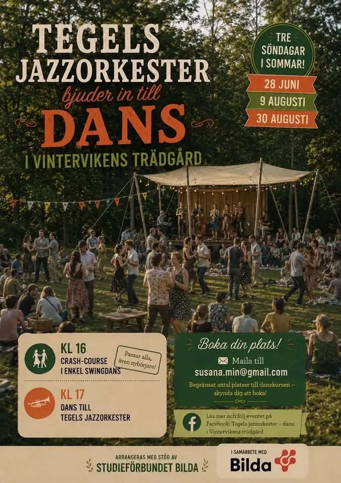 Tegels jazzorkester bjuder in till dans i Vinterviken!