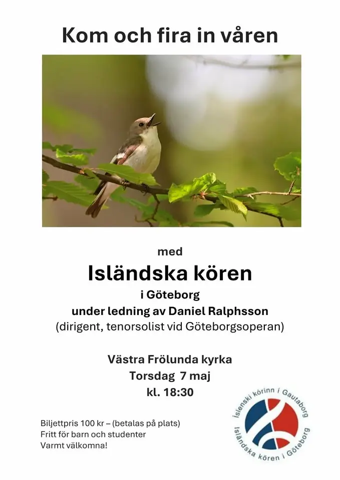 Vårkonsert med Isländska kören i Göteborg