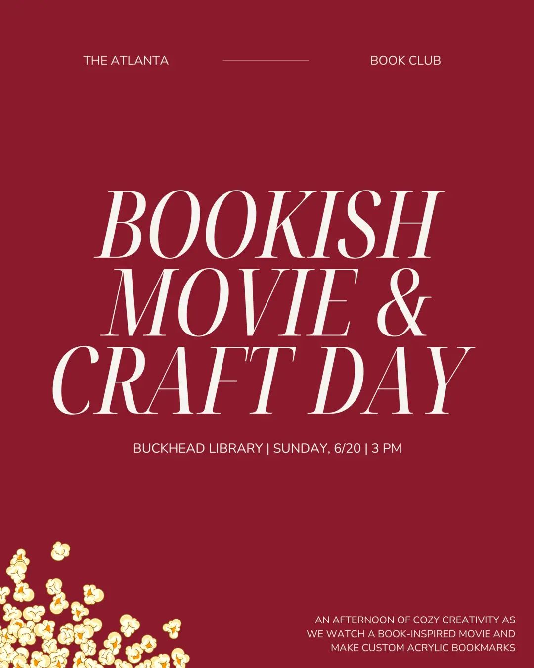 Bookish Movie & Craft Day at Black Coffee (Westside Beltline)