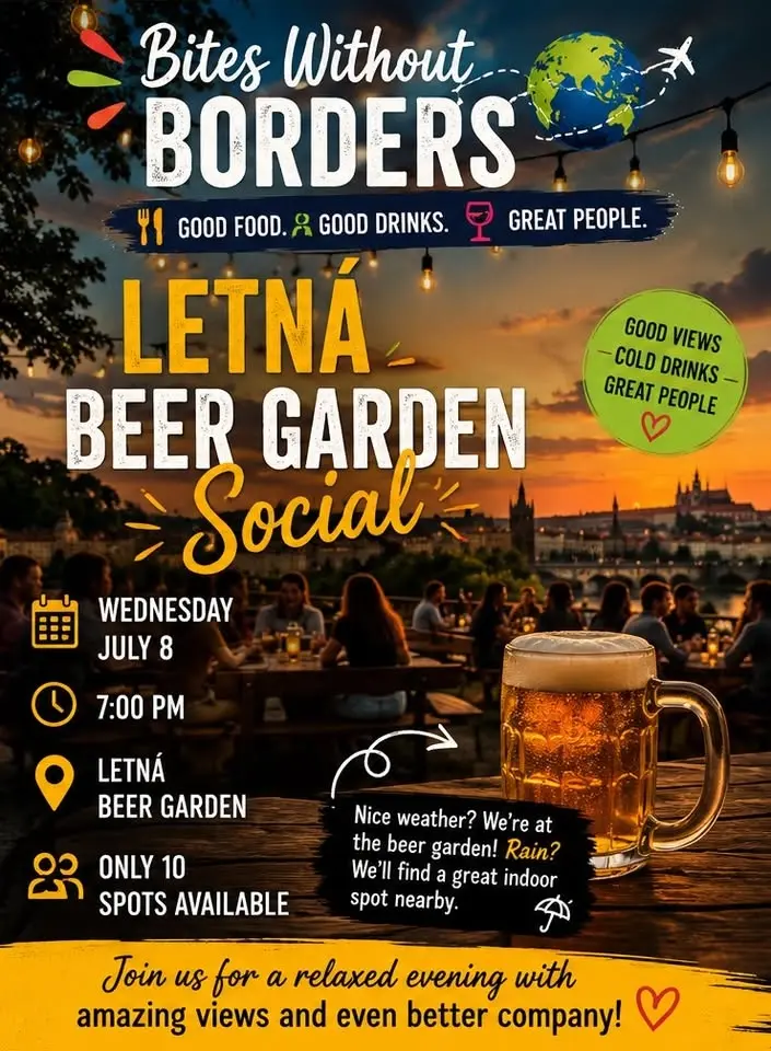 🍺 Bites Without Borders: Letná Beer Garden Social 🌇
