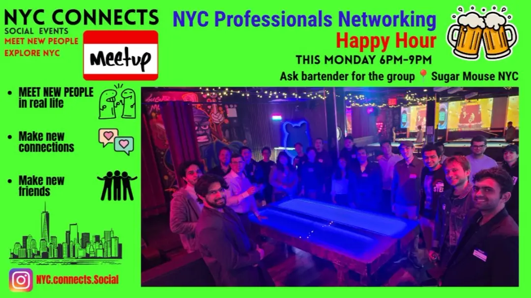 🍻MONDAY 🗽NYC CONNECTS Young Professionals | Networking Happy Hour🚕
