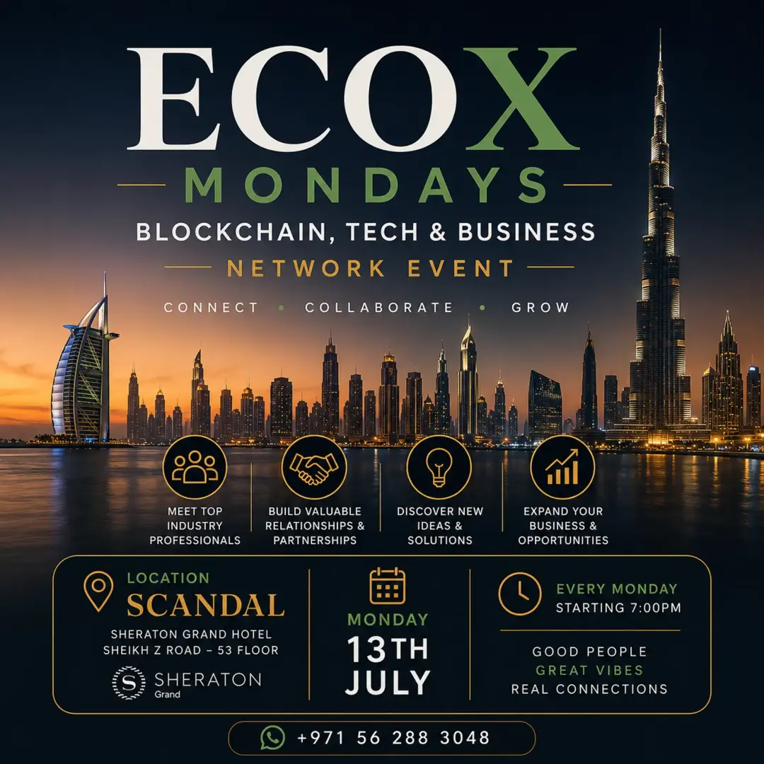 Ecox Mondays - Blockchain , Tech & Business Network Event